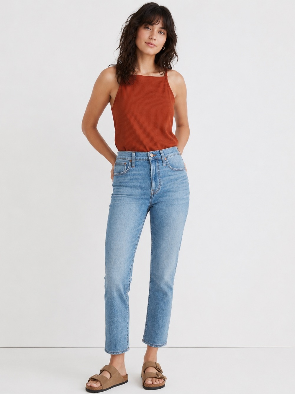 Madewell Perfect Vintage Crop Jeans Clymer Wash High Rise Straight Crop 24